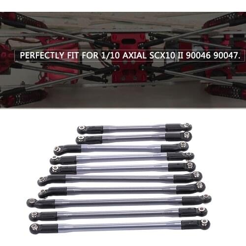 10PCS Metal Upper + Lower Linkage Link With Plastic Rod End Set For AXIAL SCX10 II 900