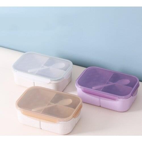 1800ml Wheat Straw Lunch Box for Kids Portable Office Bento Boxes Kitchen Fresh-keeping Food Container