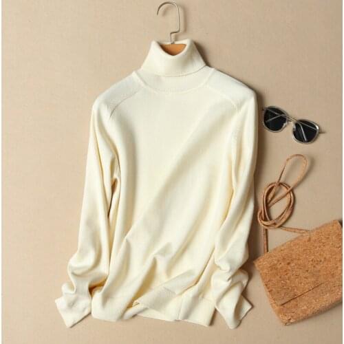 2020 Turtleneck Women Sweater Winter Loose Pullovers New Womens Knitted Female Thick Long Sleeved Pull Tops