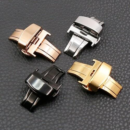 Watch accessories double press butterfly buckle metal buckle strap stainless steel buckle for Tissot beauty Seiko watch buckle