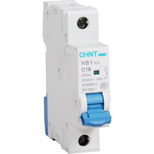 CHINT Mini Circuit Breaker NB1-63 1Pole C1A 2A 3A 4A 6A 10A 16A 20A 25A 32A 40A 50A 63A MCB
