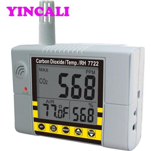 Fast Shipping Digital Carbon Dioxide Monitor AZ7722 High Resolution CO2 Gas Detector Analyzer Temperature Humidity Monitor