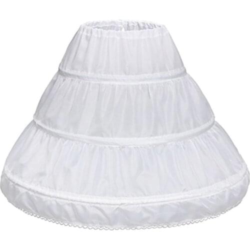 Children Princess Skirt Petticoat Girls Wedding Dress with Hoop Skirts Accessories Drawstring Adjustable Waist Lining