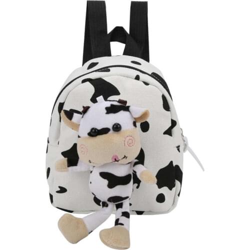 Cartoon Animal Cow Children Bags 3D Cartoon Print Plush Kids Backpack Kindergarten Boys And Girls School Backpack Bags