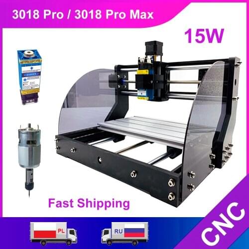 CNC 3018 Pro Max 15W Laser Engraving Machine DIY 3 Axis Milling CNC Wood Router Printer Cutter Laser Engraver Offline Controller