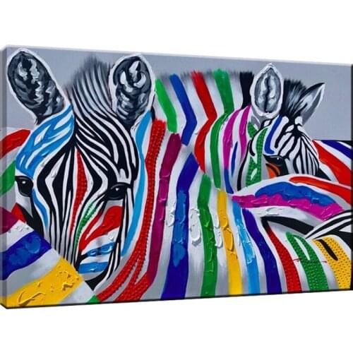 Large Size Modern Abstract Animals zebra oil painting on canvas 100% hand painted Wall Art Pictures For Living Room Home Decor