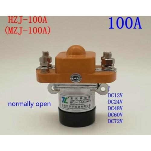 DC contactor MZJ-100A (normally open) high power 100Arelay 12V 24V 48V