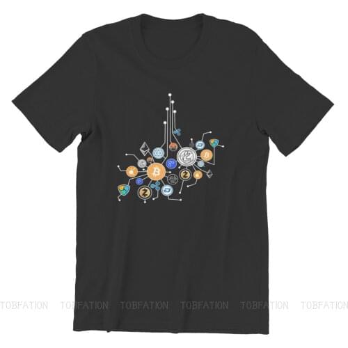 Cryptocurrency Network Crypto TShirt For Men Bitcoin Miners Meme Camisetas Style T Shirt Comfortable Printed Loose