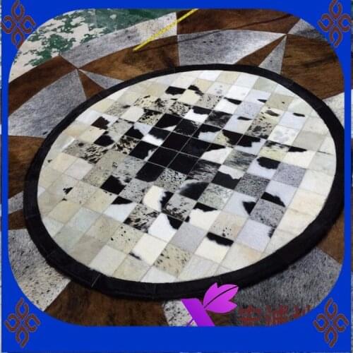 Fashionable art carpet 100% natural genuine cowhide leather tapete para banheiro