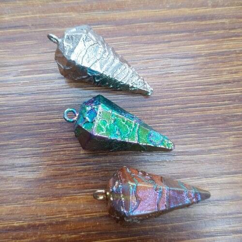 Natural Semi-precious Stones 20*40mm Spirit Pendulum Wicca Pendant for Women Charms Jewelry Making DIY Hot Necklace Accessories