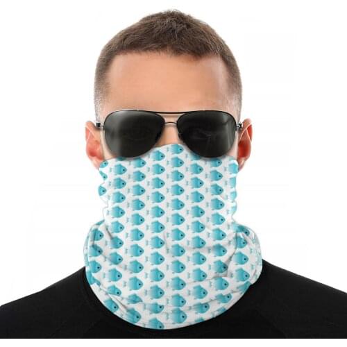 Sky Blue Scarf Neck Face Mask Unisex Halloween Tube Mask Neck Bandana Windproof Headwear Cycling Hiking