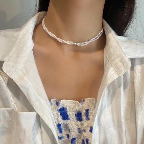 New Beautiful Pearls Choker Double Layers Vogue Necklaces
