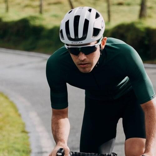 Pure Olive green cycling jersey kit High quality bicycle clothing Short sleeve and black bib shorts MTB cycle suit Breathing