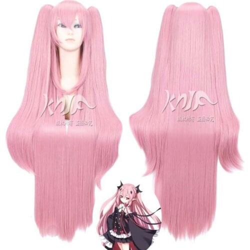 2019 New Fashion 100CM Long Straight Krul Tepes Wig Owari no Seraph Of The End Synthetic Hair Anime Cosplay Wig Ponytail Wigs