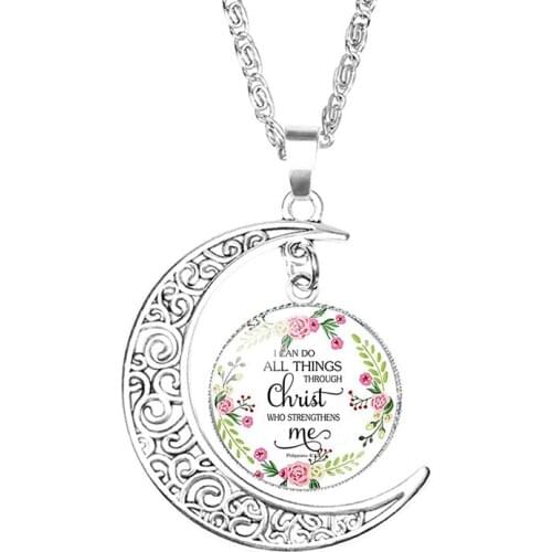 Philippians 4:13 I can do all things through christ who strengthens me bible verse necklace quote christian jewelry faith gifts