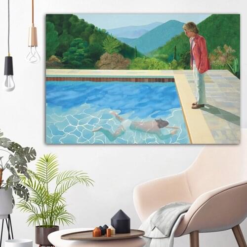 WANGART Canvas Print Poster Claude On Stone Landscape Art Pool Portrait Wall Picture For Living Room Home Decor