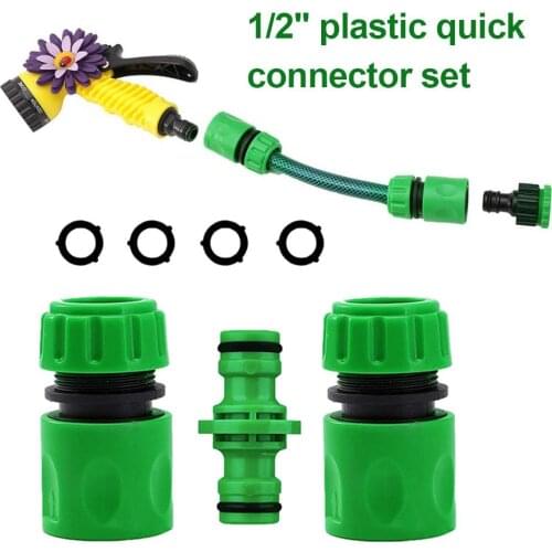 Plastic 1/2 inch Water Hose Connector Pipe Adaptor Tap Hose Pipe Fitting Set Quick Connector Garden Watering Tap Accessories