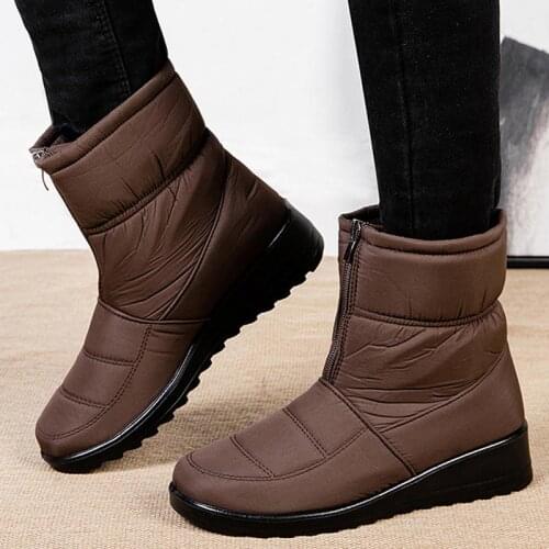 Casual Women Boots 2021 Platform Shoes Female Snow Boots Warm Plush Soft Ladies Winter Ankel Boots Zapatos Mujer Large Size