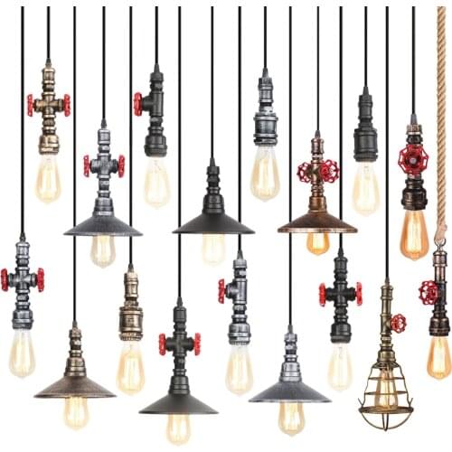 Industrial Retro Loft Pendant Light Vintage Water Pipe Ceiling Pendant Lamp Home Indoor Lighting Bar Restaurant Kitchen Decor