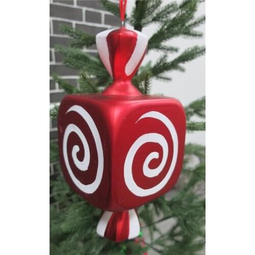 Christmas candy series decoration supplies red and white candy painted ornaments single group