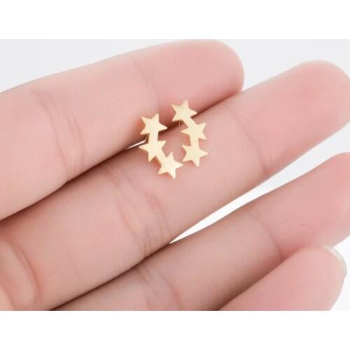 Shuangshuo Geometry Star Stud Earrings for Women Star Earrings Fashion Jewelry Earring Accessories oorbellen voor vrouwen ed027