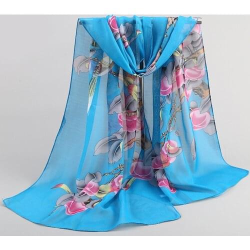 25# Thin Large Shawls Silk Scarf For Ladies Floral Print Women Jacquard Cotton Parisian Stripe Shawl Soft Beach Towel Scarf