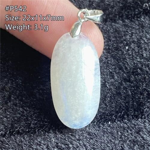 Top Natural Blue Light Moonstone Stone Pendant Jewelry For Woman Man Luck Healing Wealth Crystal Silver 22x11x7mm Beads Gemstone