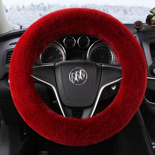 Universal Carr plush Steering-Wheel Covers Anti-slip Skidproof Durable 37-38CM/15" Dynamic Fibre Handmade Steering Wheel Cover