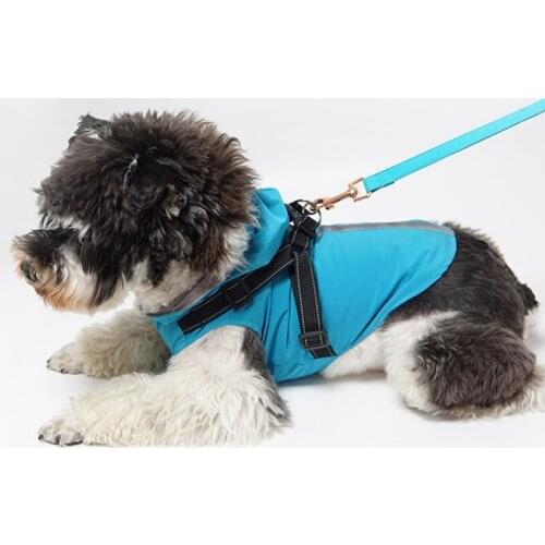 A Pet Dog Waterproof Raincoat With Harness Pet Clothes Outdoor Jacket Dog Raincoat Clothes for Small Medium Large Dogs