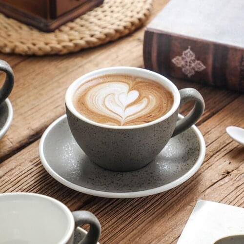 High Quality Ceramic Coffee Mugs Coffee Cup set Simple European style Cappuccino Cup Flower Milk Cups