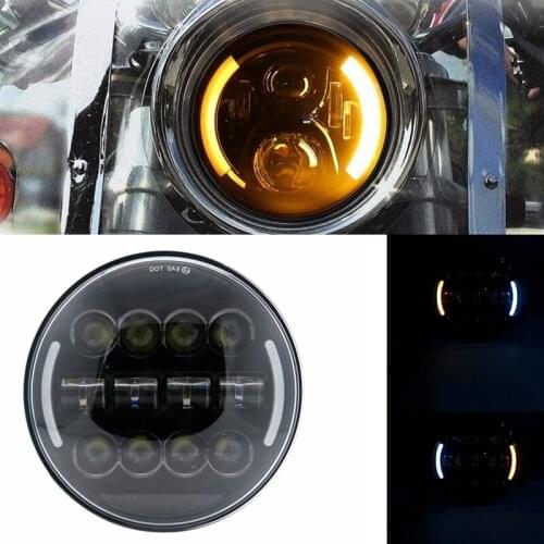 1pcs 2021 New style Chrome 7" LED Headlight DRL motorbike headlights For Harley- Motorcycle / Wrangler Jk TJ LED Headlamp