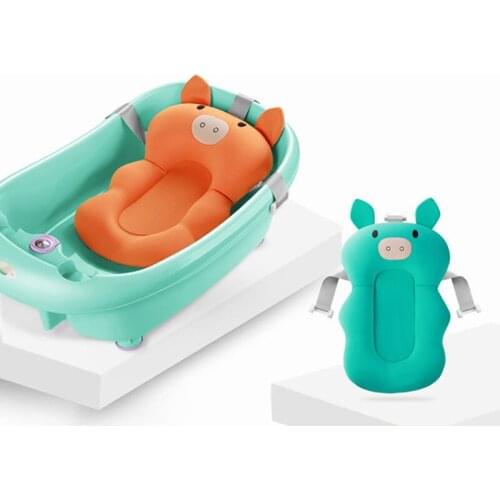 1pc Portable Baby Non-Slip Bath Tub NewBorn Air Cushion Bed/Chair/Shelf Baby Shower Cute Animal Cartoon Baby Bath Pad