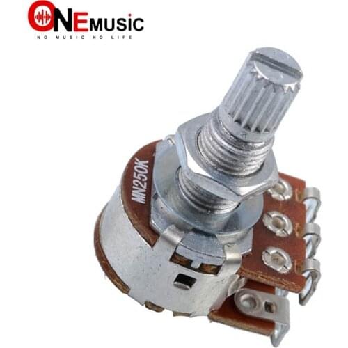 3 Pcs Double balance Stacked Knurled Stalk Guitar Bass Volume Tone Control Pots Potentiometer Switch - MN25K - MN250K - MN500K