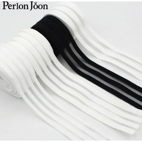 5 yards/lot, 3cm wide 3 rows black white straight strip elastic band sewing bra back, clothing accessories SG013