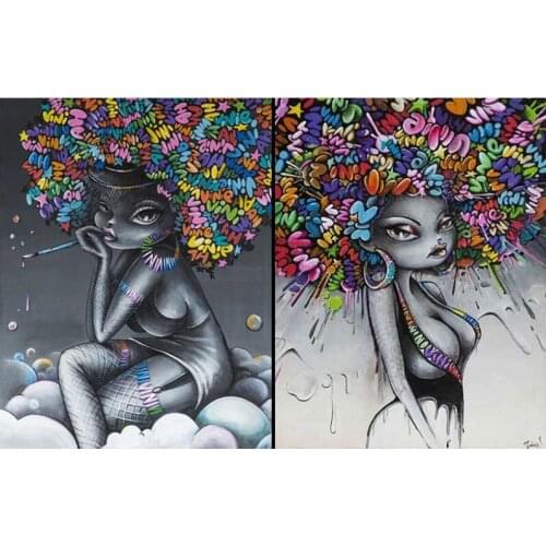 5D Diy diamond painting Graffiti Little Girl Full Drill diamond embroidery cross stitch mosaic Craft Kits Home Christmas Gift