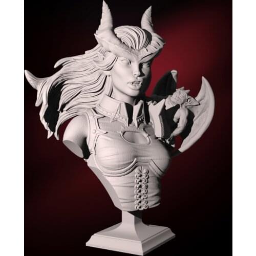 60mm Resin Model Vampire and Bat Bust Figure Unpainted No Color RW-007-B