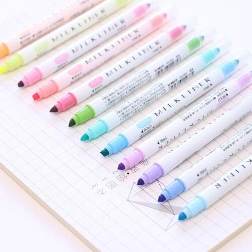 Adeeing 12 colors double head Nite Writer Pen 12 Pcs Double Head Nite Writer Pen Marking Pen School Office Supplies QCKr57