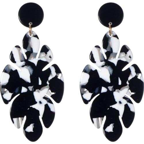 Acrylic Resin Earrings For Women Bohemian Statement Colorful Geometric Triangle Tree Drop Dangle Earings Party Jewelry Brincos