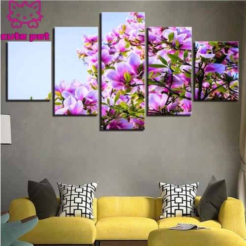 Full round diamond embroidery orchid diamond painting 5D square by hand 3d gift picture rhinestones 5 pcs set room decoration