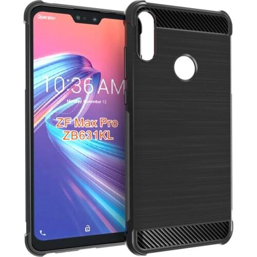 Shock Absorption Cover Soft TPU Anti Scratch Carbon Fiber Design Back Case for Asus Zenfone Max Pro (M2) ZB631KL