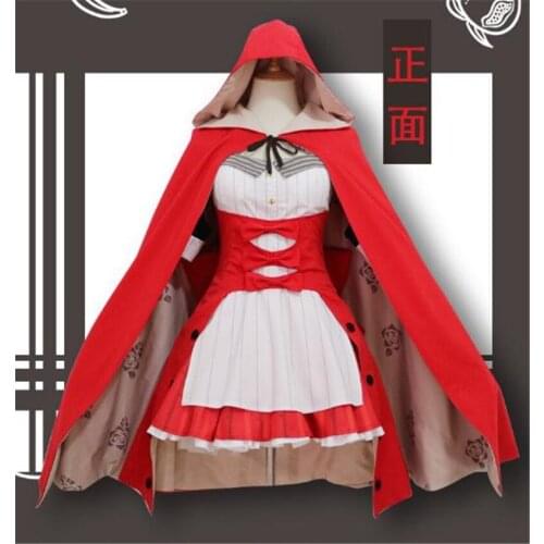 Anime Fate/Grand Order FGO Marie 4th Anniversary Little Red Riding Hood Dress Cosplay Costume Halloween Outfi for Woman H