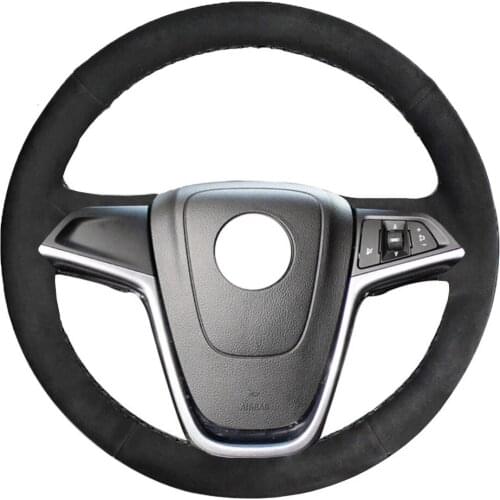 Car Stlying Auto Black Alcantara Leather Suede Hand-Stitched Car Steering Wheel Cover for Buick Excelle XT GT Encore