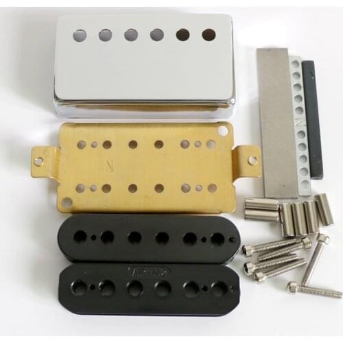 Free Shipping N&B 2sets Alnico 5 LP humbucker guitar pickup kits with brass cover and baseplate ABS bobbins