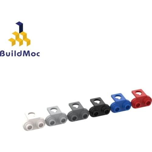 BuildMOC 18986 BACK PLATE W.2 KNOBS FOR TEXTILE For Building Blocks Parts DIY Construction Creative