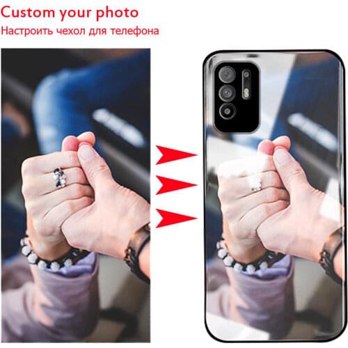 Customized Phone Case For Oppo Reno5 Z Glass Case Customized Picture Name OPPO A95 5G A94 5G F19Pro+ Cover Photo Cases DIY Make