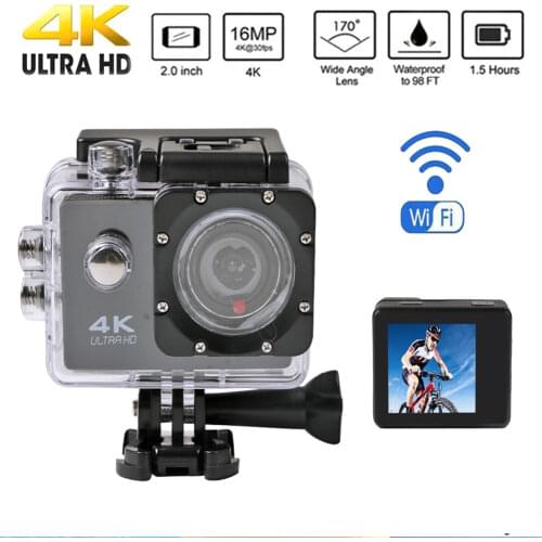 Ultra HD 4K / 25fps Digital Cameras WiFi 2.0" 170 Underwater Waterproof Helmet Video Recording Cameras Extreme Sports Camcorder