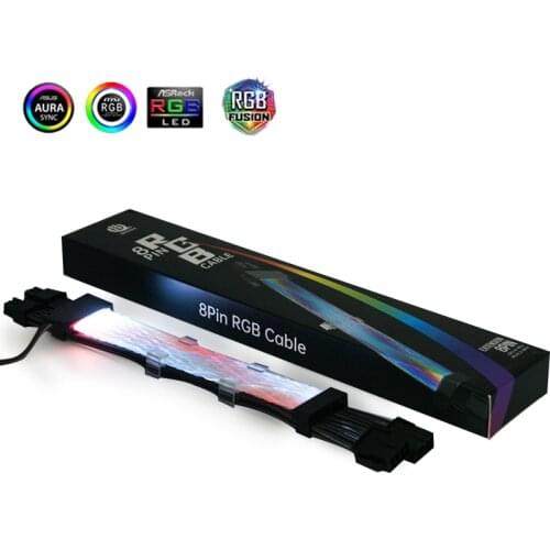 RGB Rainbow Cable Motherboard 8P(8+8) GPU Extension Cable, 24PIN Extension Cord ,Neon line Support MOBO AURA SYNC 5V A-RGB