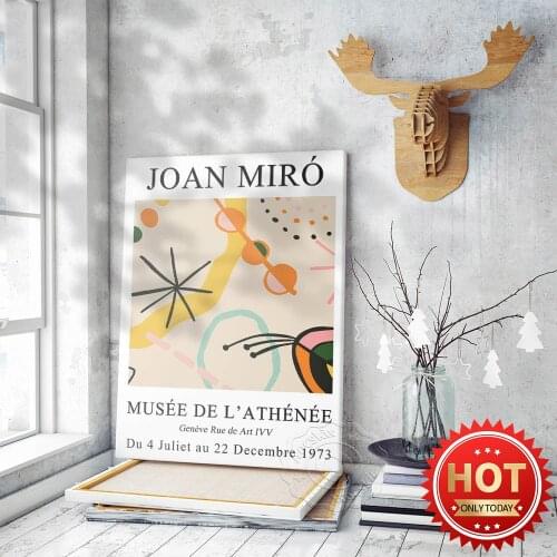Joan Miro Musee De L'Athenee Exhibition Poster, Joan Abstract Art Symbol Works Prints, Miro ArtWorks Home Decor Wall Picture