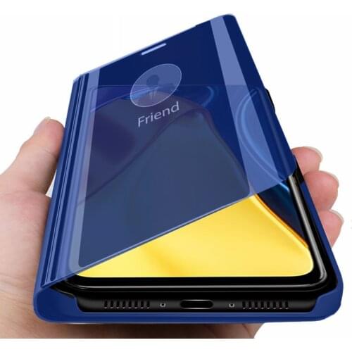 Little m3 pro case smart mirror view window magnetic flip for xiaomi poco m3 pro poko m3pro 5g 6.5'' book stand coque fundas