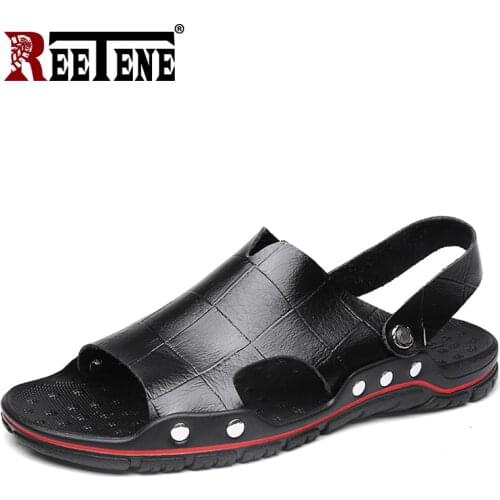 MenS Sandals Summer Leather Sandals Men Casual Shoes Men Slippers Sneakers Summer Shoes Flip Flops Top Leather Men Shoes